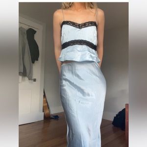 Reformation two piece silk set